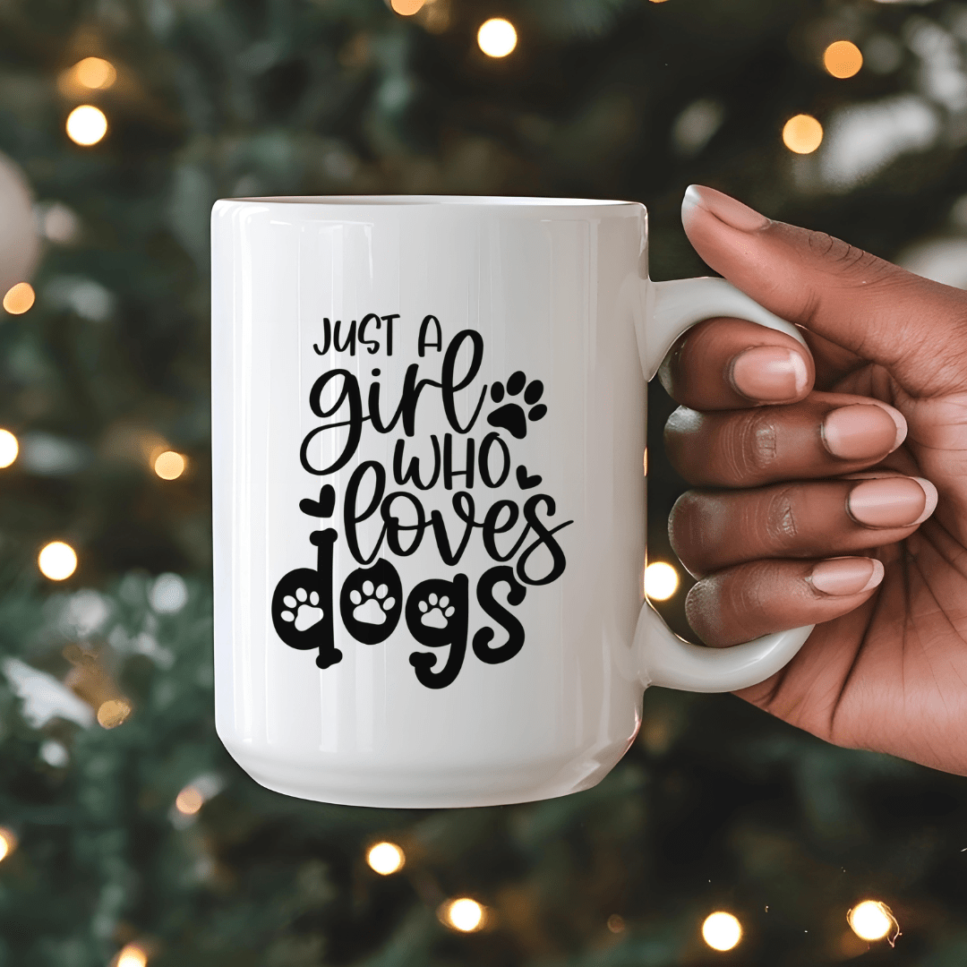 Mug Ceramic Mug, Just a girl who loves dogs (11oz, 15oz)