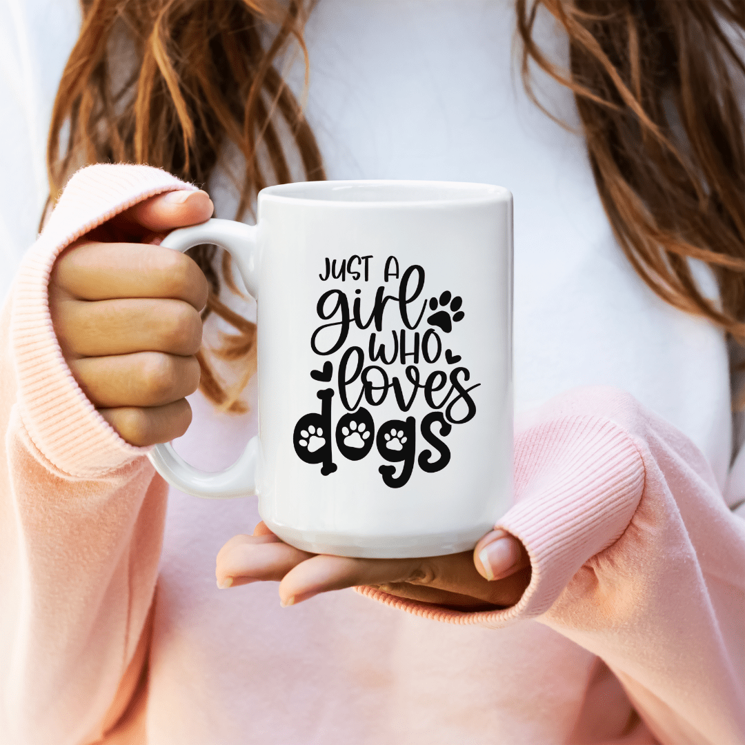 Mug Ceramic Mug, Just a girl who loves dogs (11oz, 15oz)