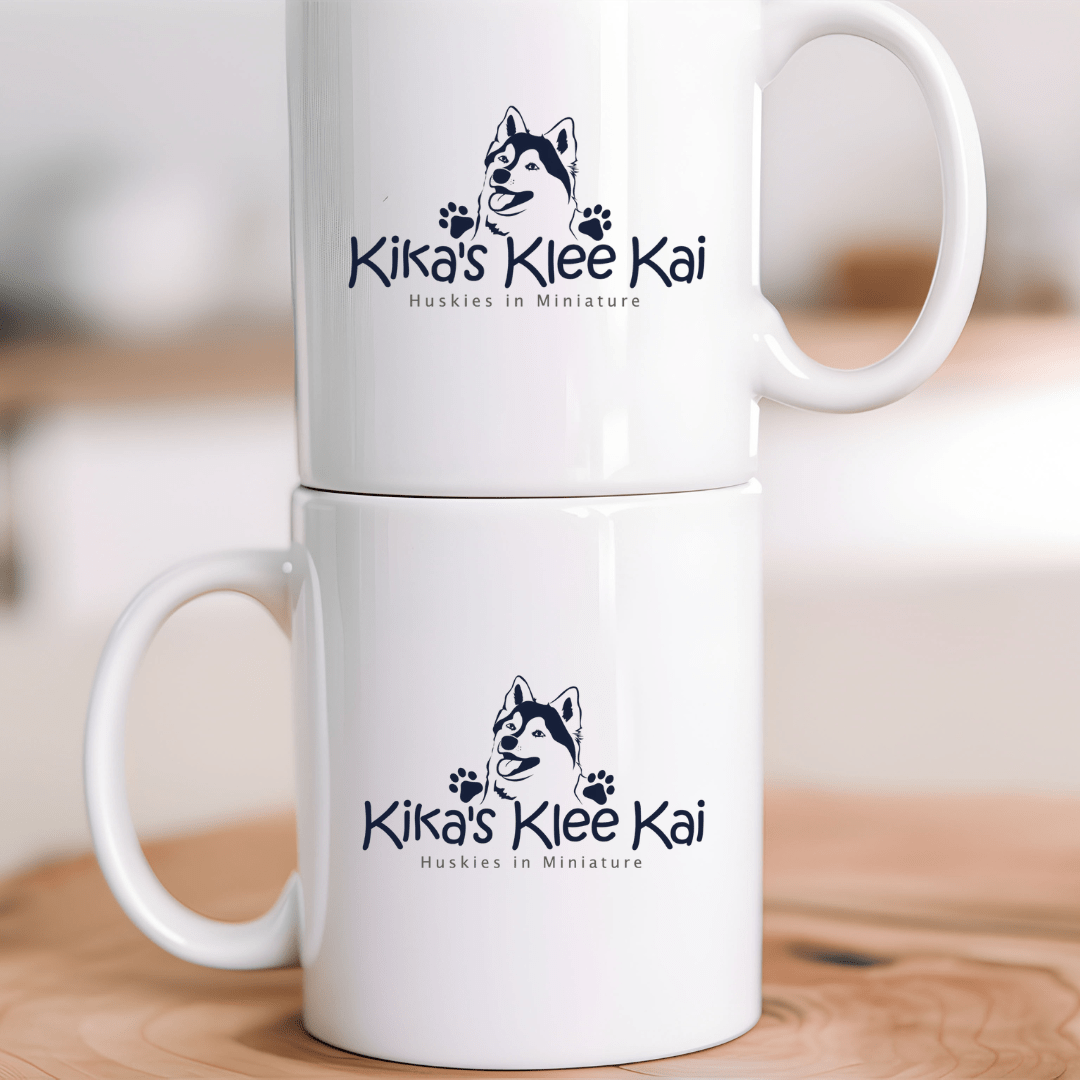 Mug 11oz Ceramic Mug, Kikas Klee Kai Logo (11oz, 15oz)