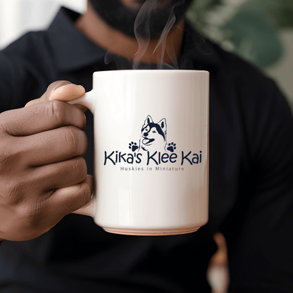 Mug Ceramic Mug, Kikas Klee Kai Logo (11oz, 15oz)