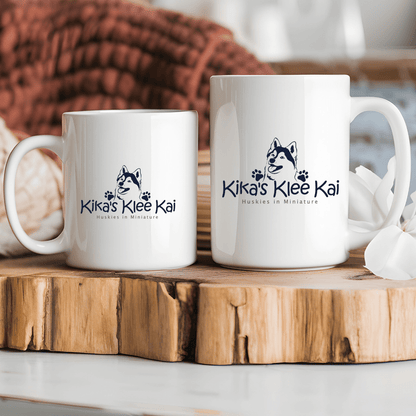 Mug Ceramic Mug, Kikas Klee Kai Logo (11oz, 15oz)