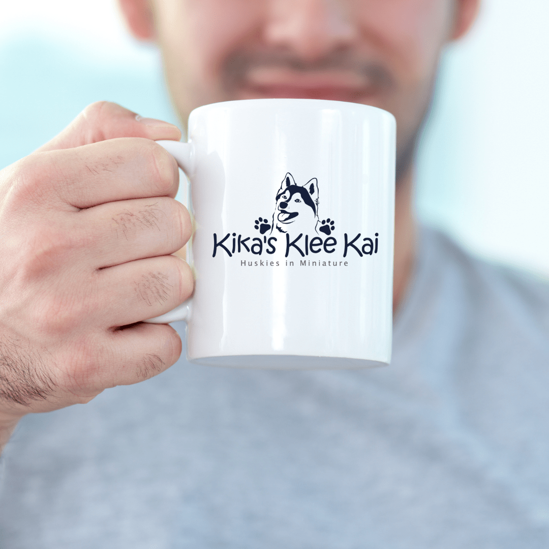 Mug Ceramic Mug, Kikas Klee Kai Logo (11oz, 15oz)