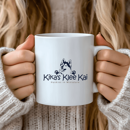 Mug Ceramic Mug, Kikas Klee Kai Logo (11oz, 15oz)