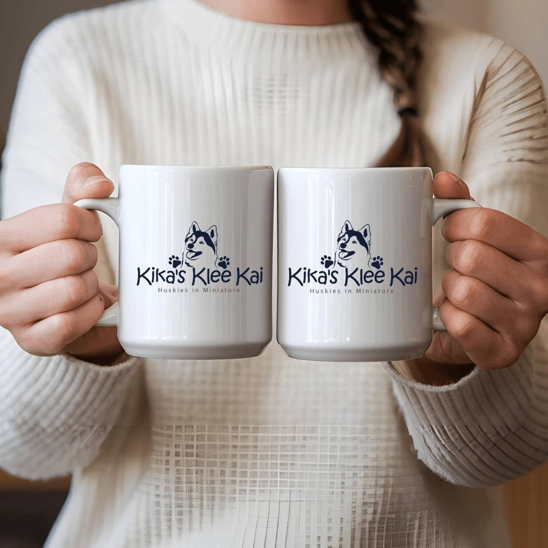 Mug 15oz Ceramic Mug, Kikas Klee Kai Logo (11oz, 15oz)