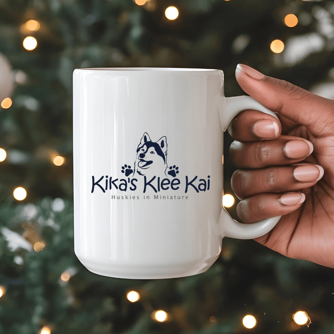 Mug Ceramic Mug, Kikas Klee Kai Logo (11oz, 15oz)