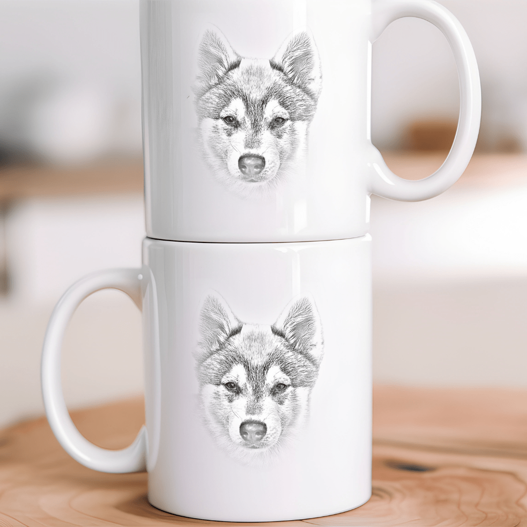 Mug 11oz Ceramic Mug, Klee Kai Sketch (11oz, 15oz)