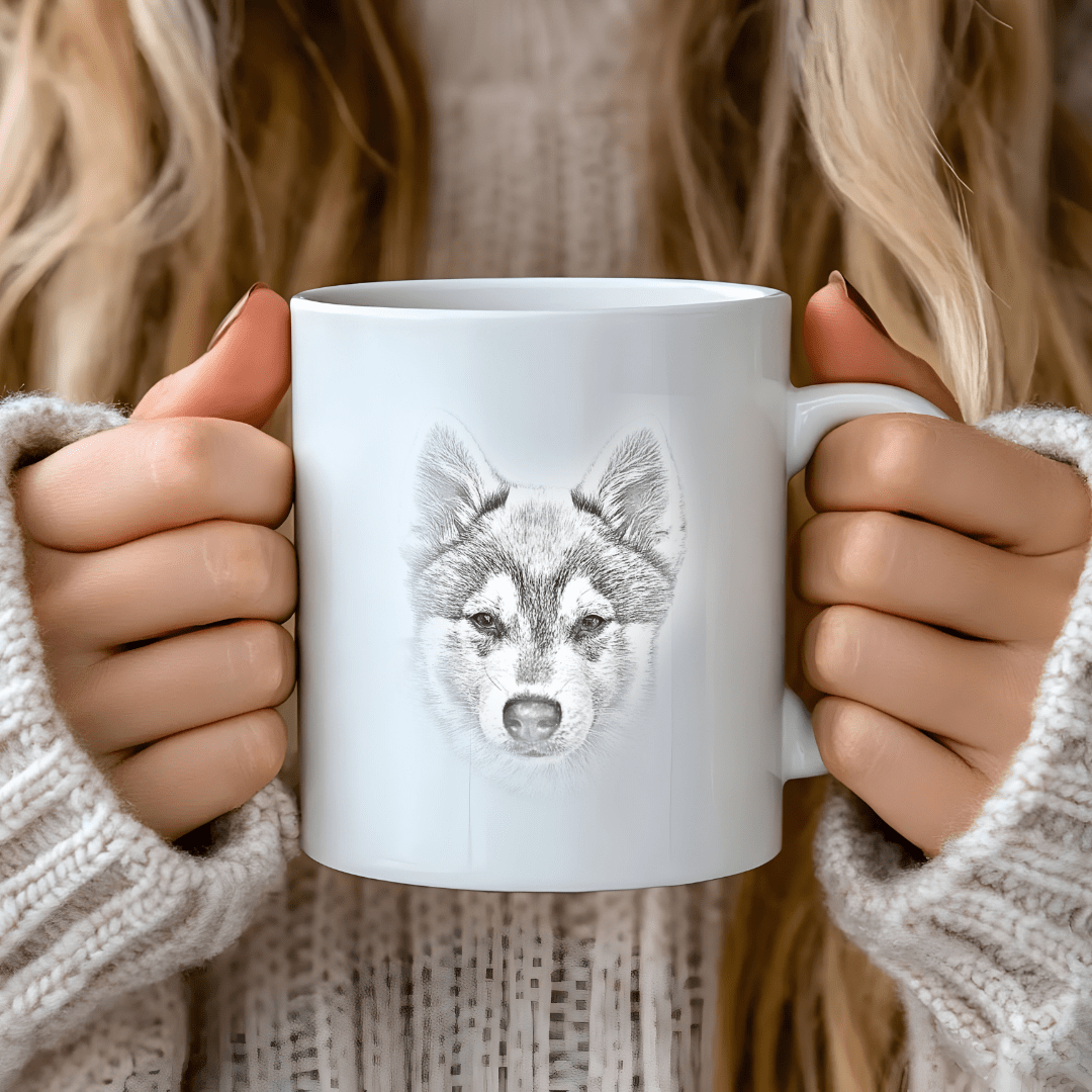 Mug Ceramic Mug, Klee Kai Sketch (11oz, 15oz)