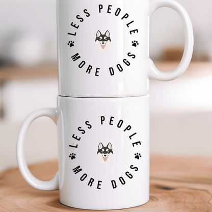 Mug 11oz Ceramic Mug, Less People More Dogs (11oz, 15oz)