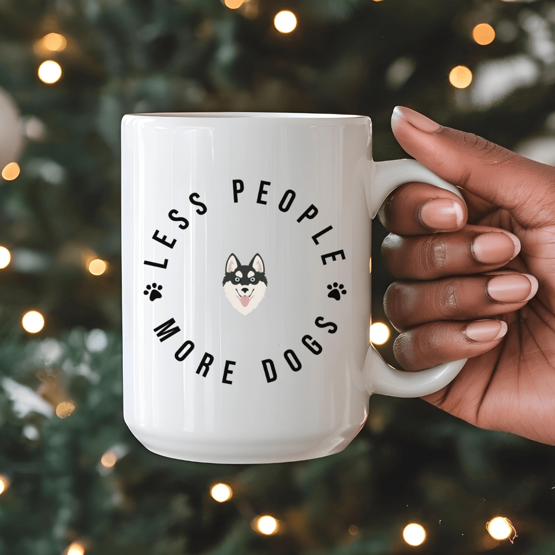 Mug Ceramic Mug, Less People More Dogs (11oz, 15oz)