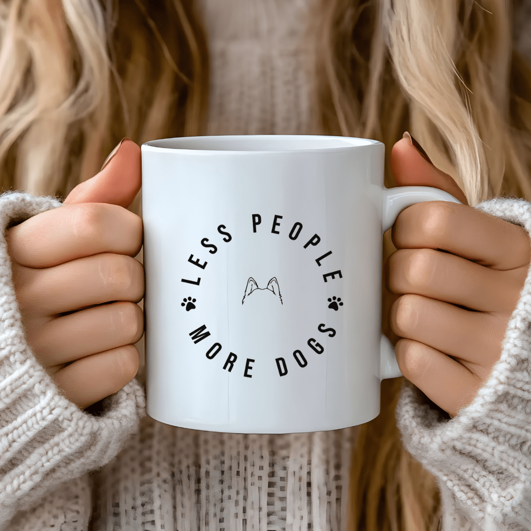 Mug Ceramic Mug, Less People More Dogs (11oz, 15oz)