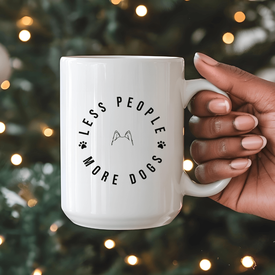 Mug Ceramic Mug, Less People More Dogs (11oz, 15oz)