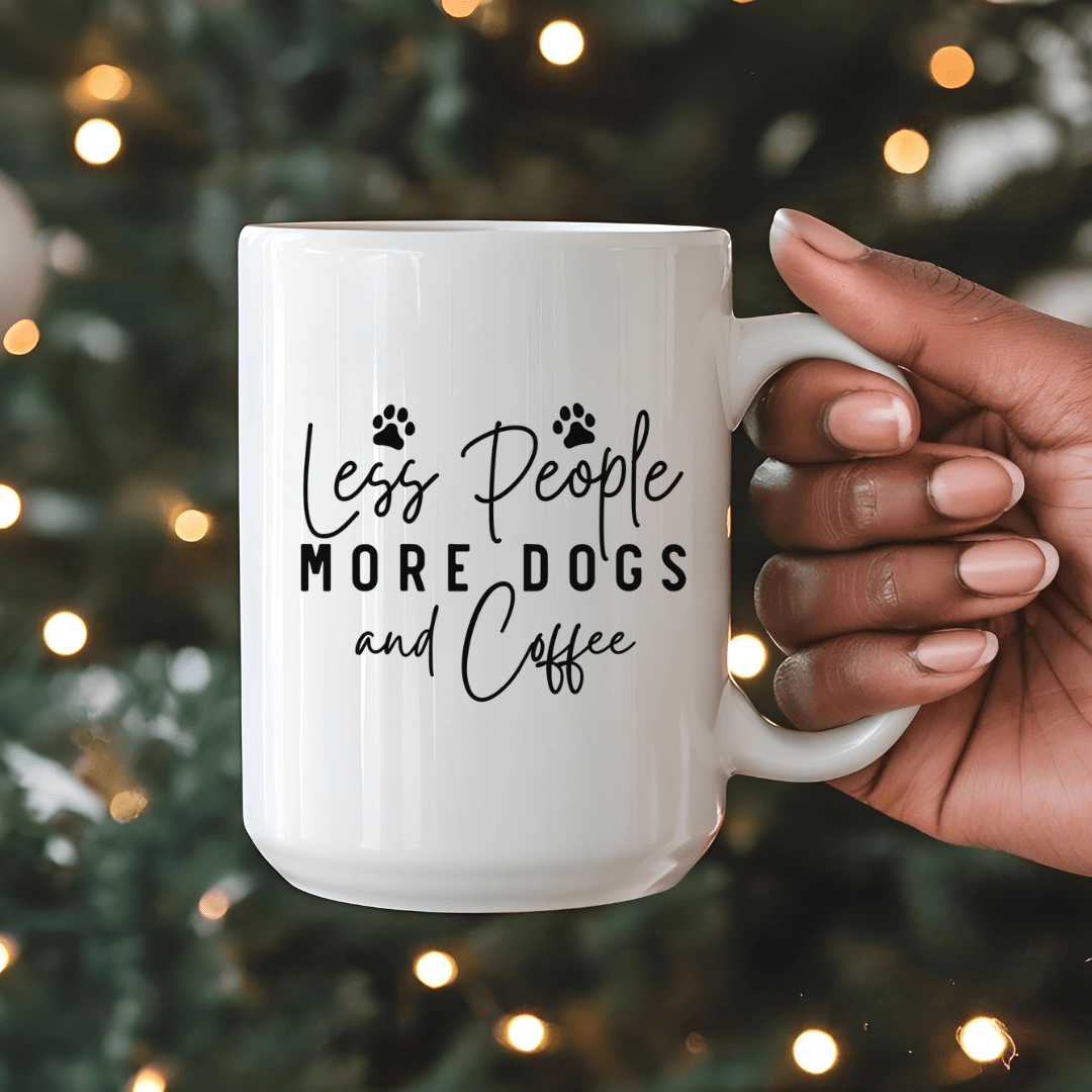 Mug Ceramic Mug, Less People More Dogs & Coffee (11oz, 15oz)