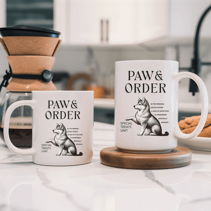 Mug Ceramic Mug, Paw & Order (11oz, 15oz)