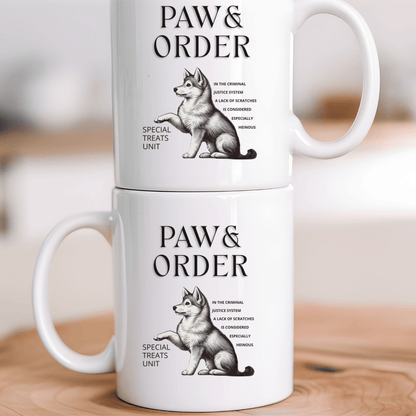 Mug 11oz Ceramic Mug, Paw & Order (11oz, 15oz)