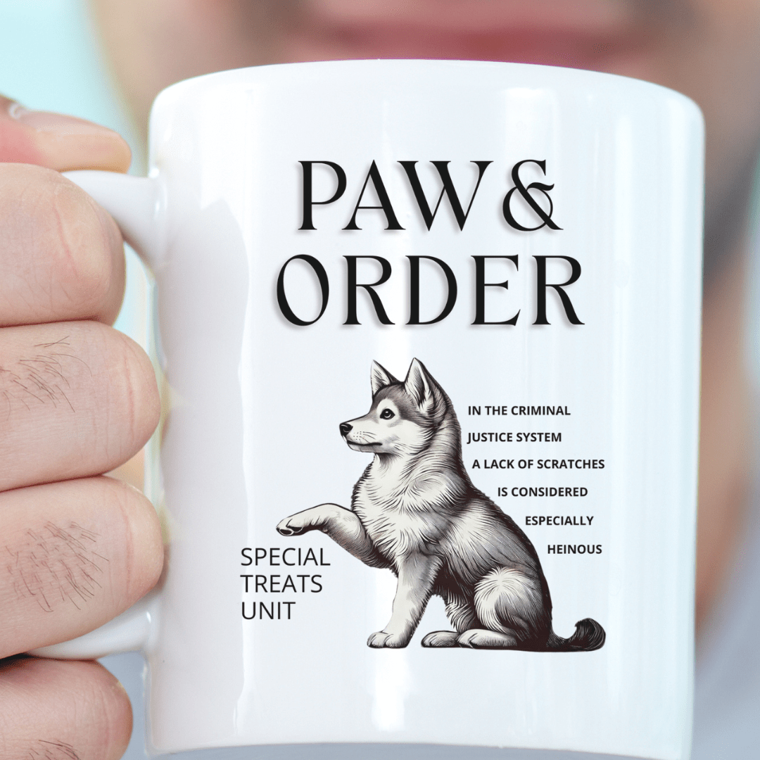 Mug Ceramic Mug, Paw & Order (11oz, 15oz)