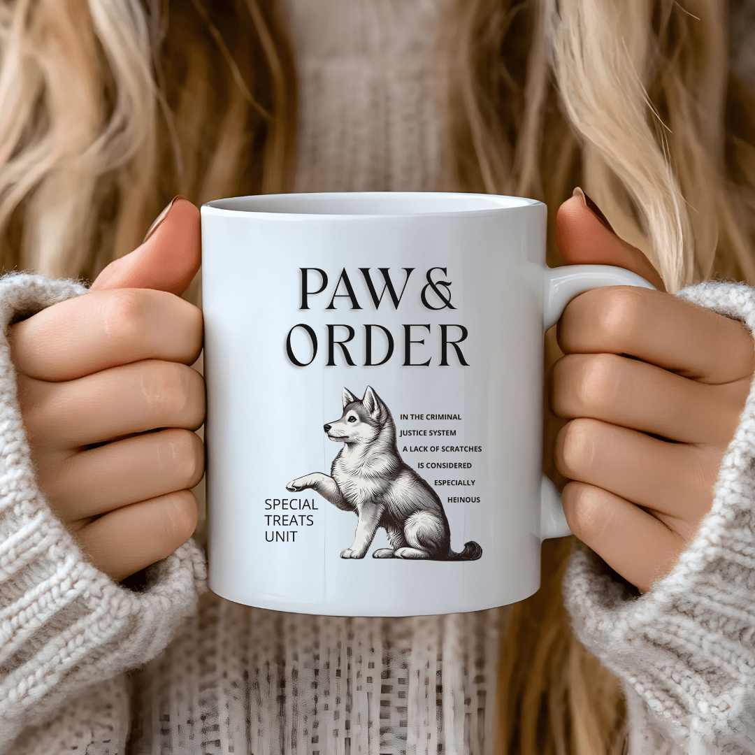 Mug Ceramic Mug, Paw & Order (11oz, 15oz)