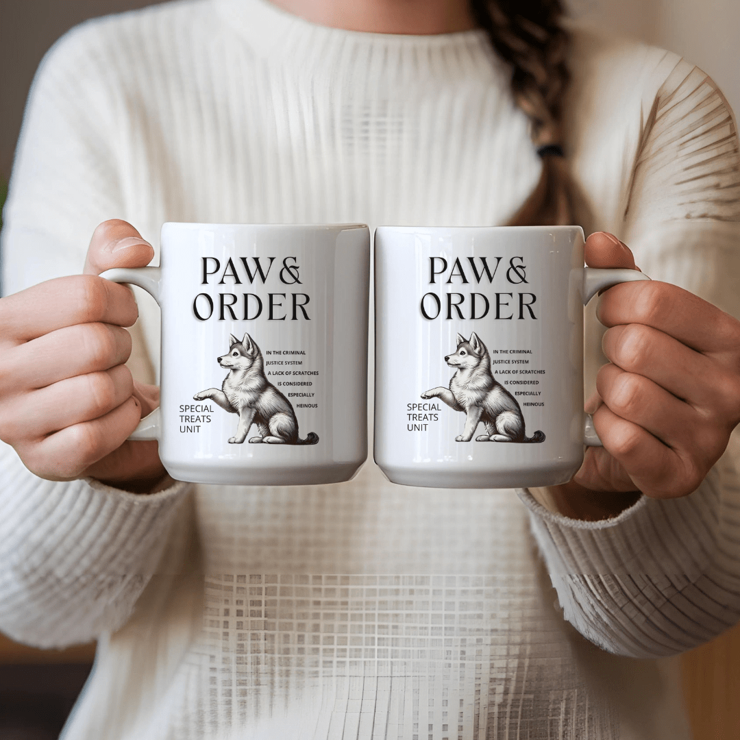 Mug 15oz Ceramic Mug, Paw & Order (11oz, 15oz)