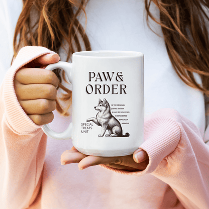 Mug Ceramic Mug, Paw & Order (11oz, 15oz)