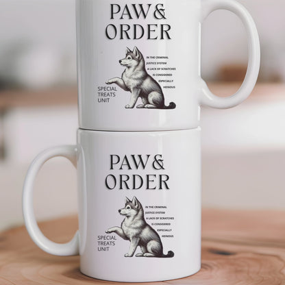 Ceramic Mug, Paw & Order (11oz, 15oz)