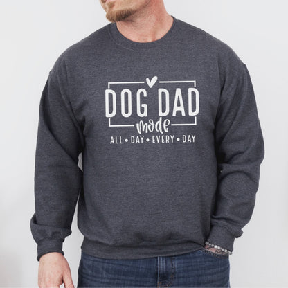 Dog Dad Mode - White Script Sweatshirt