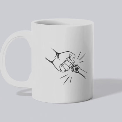 Ceramic Mug, Fist bump with pow marks (11oz, 15oz)