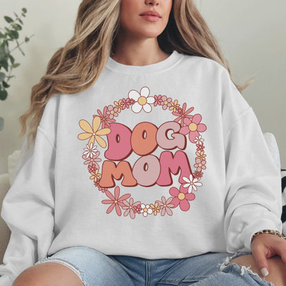 Retro Flower Dog Mom Sweatshirt