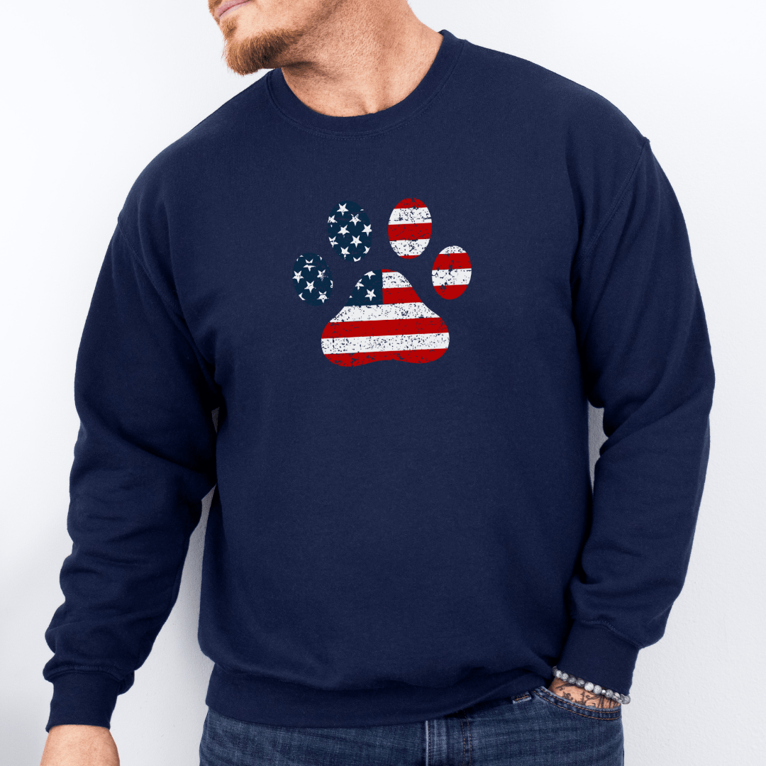 Sweatshirt Navy / S American Flag Paw Sweatshirt