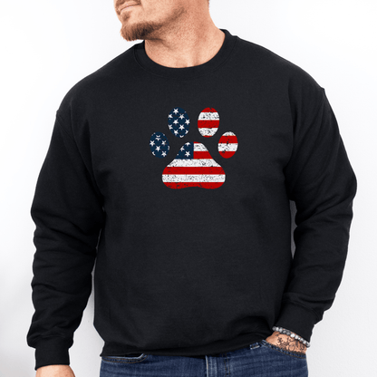 Sweatshirt Black / S American Flag Paw Sweatshirt