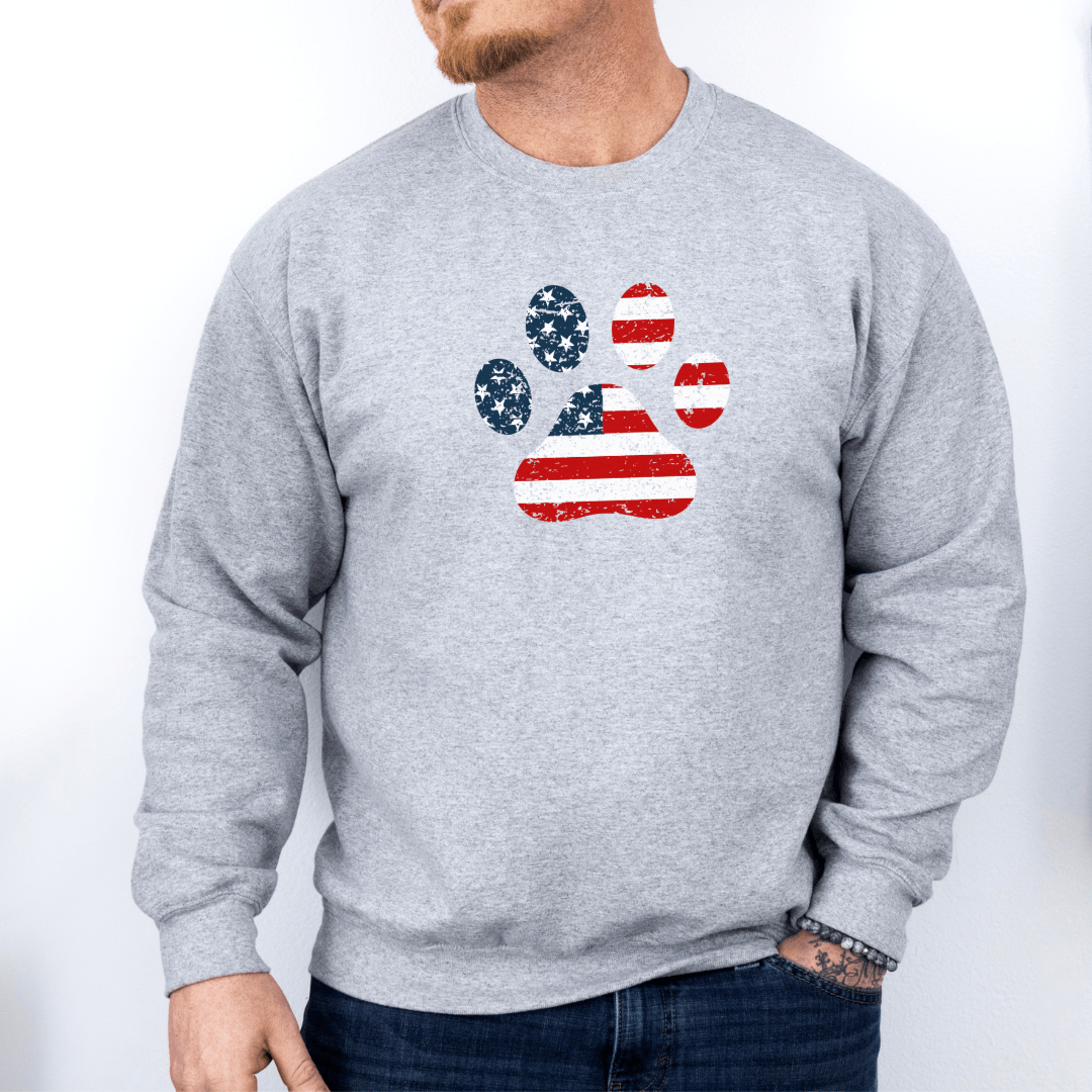 Sweatshirt Sport Grey / S American Flag Paw Sweatshirt