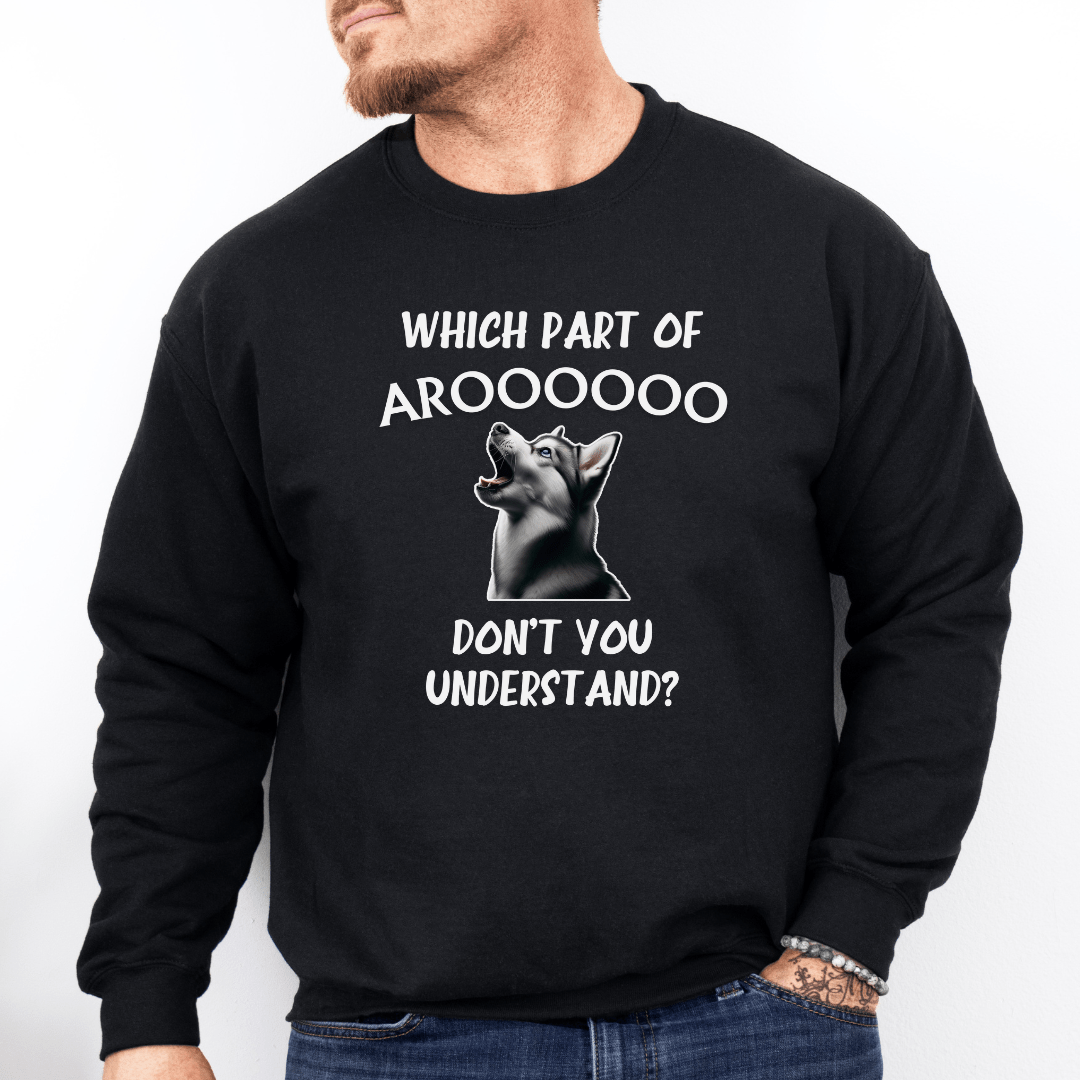 Sweatshirt Black / S Aroooo - White Script Sweatshirt