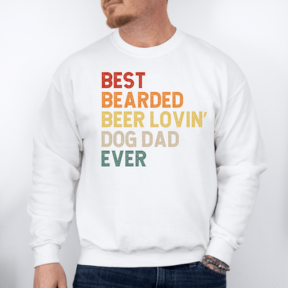 Sweatshirt White / S Best Bearded Beer Lovin' Dog Dad Ever Sweatshirt