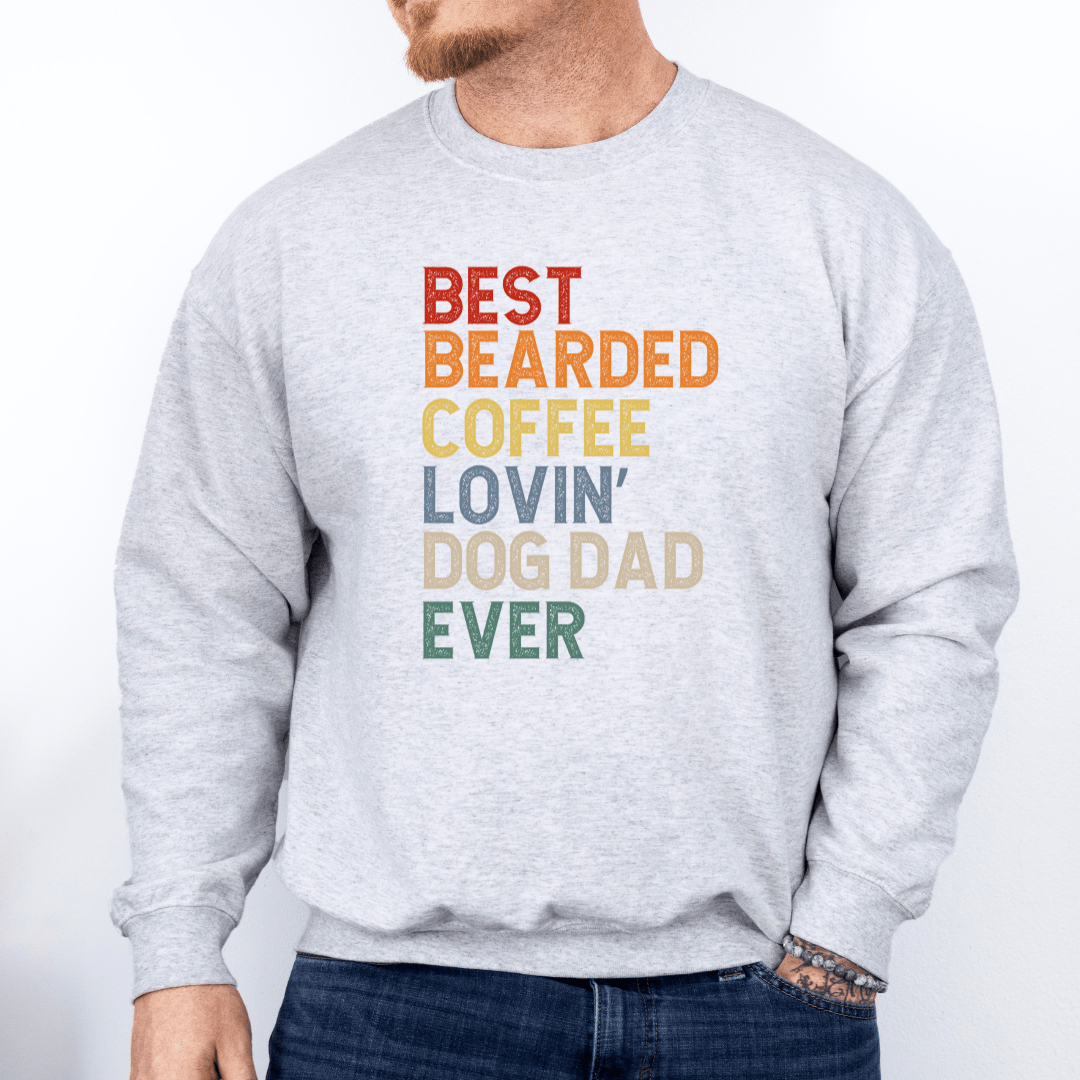 Sweatshirt Ash / S Best Bearded Coffee Lovin' Dog Dad Ever Sweatshirt