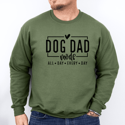 Sweatshirt Military Green / S Dog Dad Mode - Black Script Sweatshirt