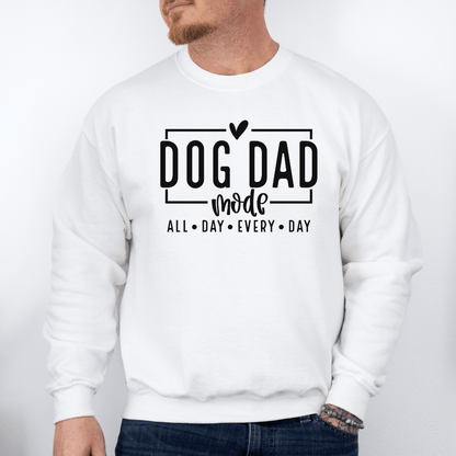 Sweatshirt White / S Dog Dad Mode - Black Script Sweatshirt