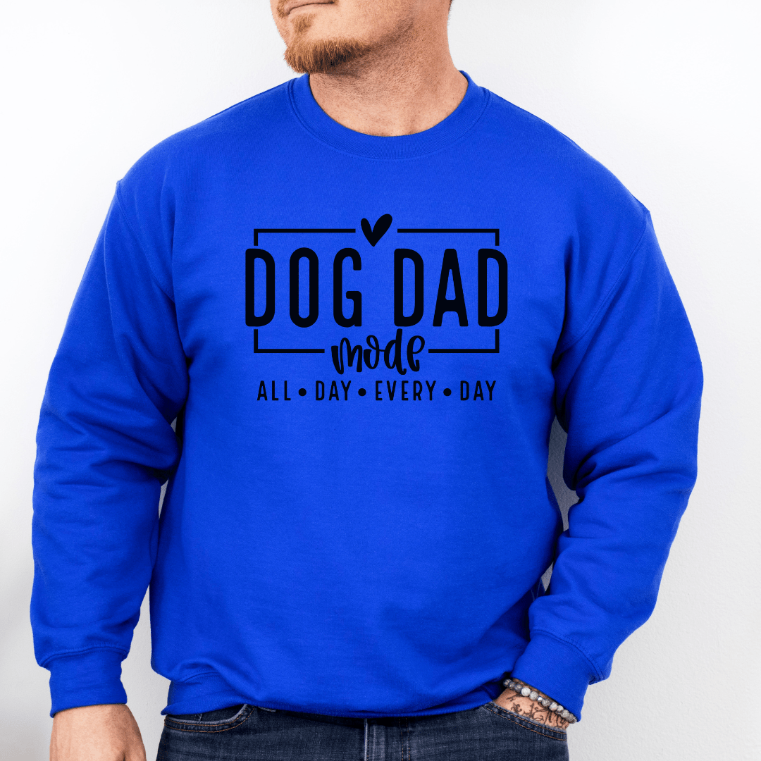 Sweatshirt Royal / S Dog Dad Mode - Black Script Sweatshirt