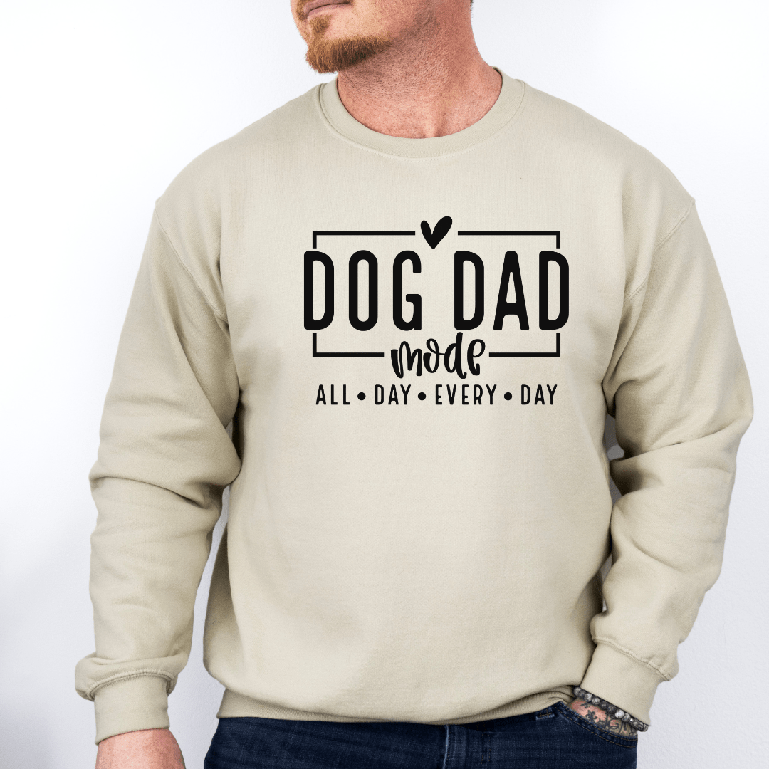 Sweatshirt Sand / S Dog Dad Mode - Black Script Sweatshirt