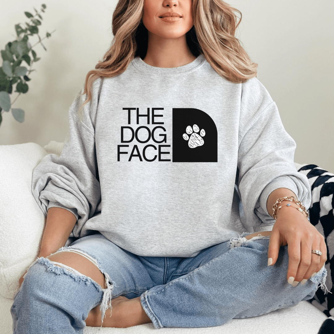 Sweatshirt S / Ash Dog Face Sweatshirt