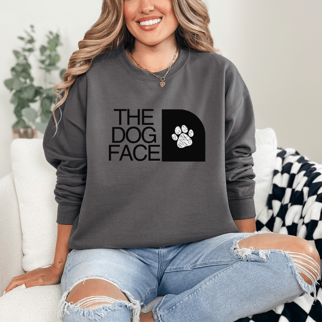 Sweatshirt S / Charcoal Dog Face Sweatshirt