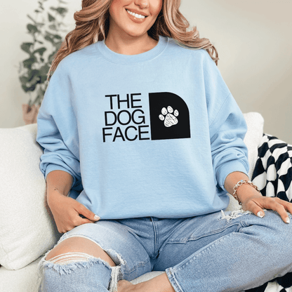 Sweatshirt S / Light Blue Dog Face Sweatshirt