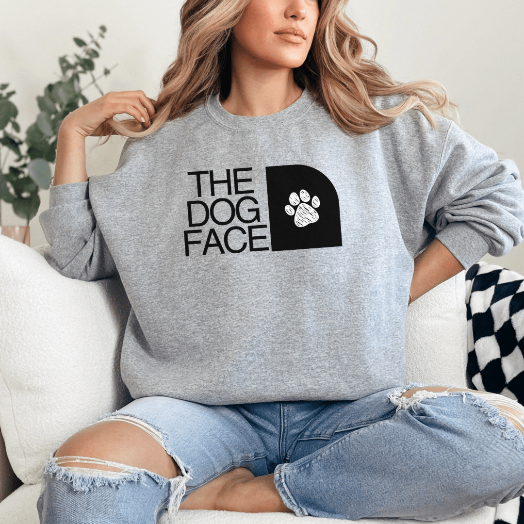 Sweatshirt S / Sport Grey Dog Face Sweatshirt