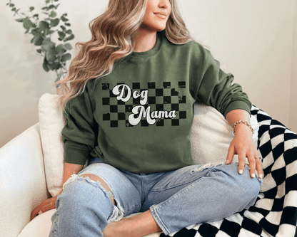 Sweatshirt S / Military Green Dog Mama Inspired Klee Kai Dog Mom Sweatshirt - Retro Vibes for Stylish Pet Lovers