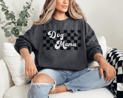 Sweatshirt S / Dark Heather Dog Mama Inspired Klee Kai Dog Mom Sweatshirt - Retro Vibes for Stylish Pet Lovers