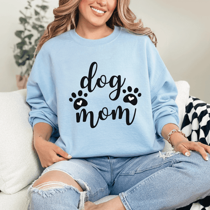 Sweatshirt Light Blue / S Dog Mom Sweatshirt