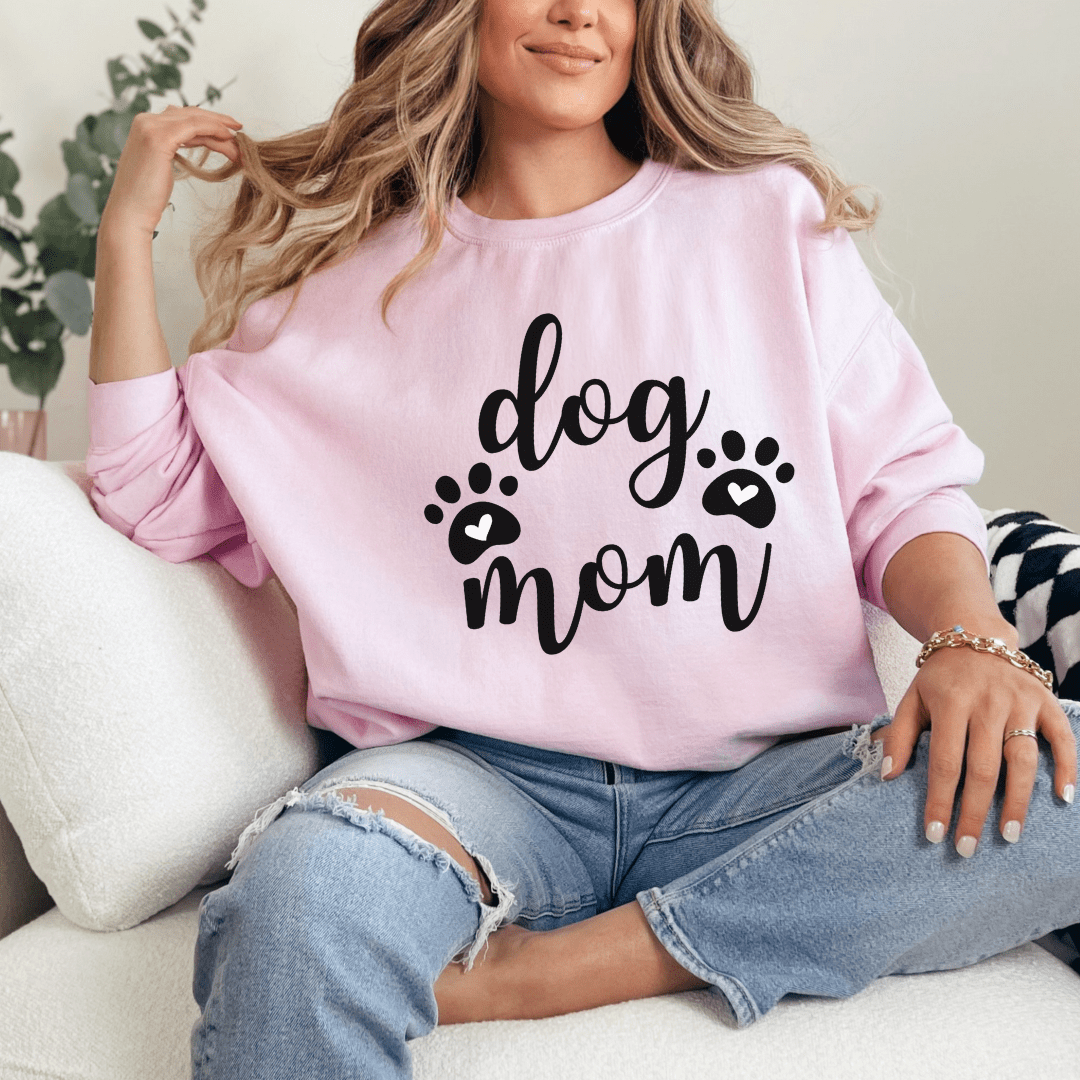 Sweatshirt Light Pink / S Dog Mom Sweatshirt