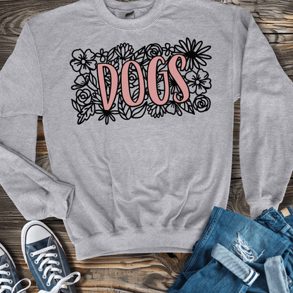 Sweatshirt S / Sport Grey Dogs & Flowers Sweatshirt