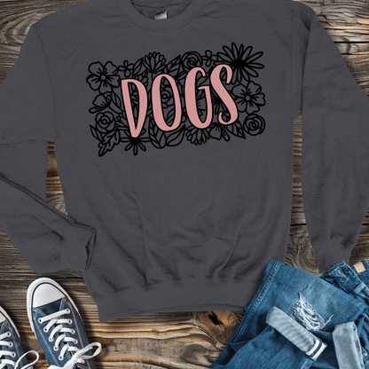 Sweatshirt S / Charcoal Dogs & Flowers Sweatshirt