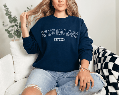 Sweatshirt S / Navy Est. 2024 Alaskan Klee Kai Dog Mom Sweatshirt - University College Vibe