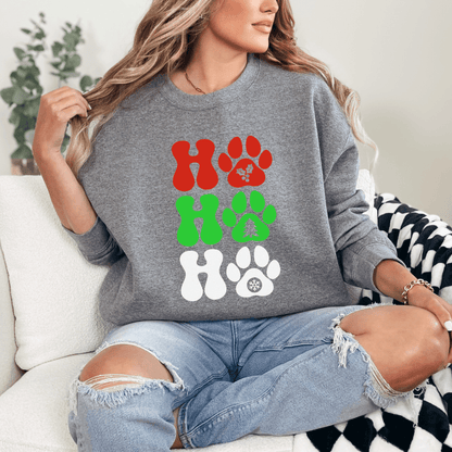 Sweatshirt Graphite Heather / S HO HO HO Paws Sweatshirt