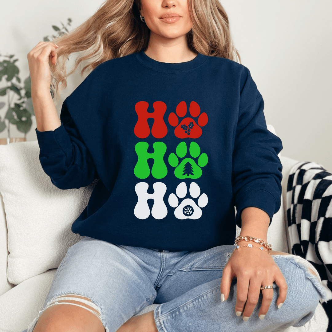 Sweatshirt Navy / S HO HO HO Paws Sweatshirt