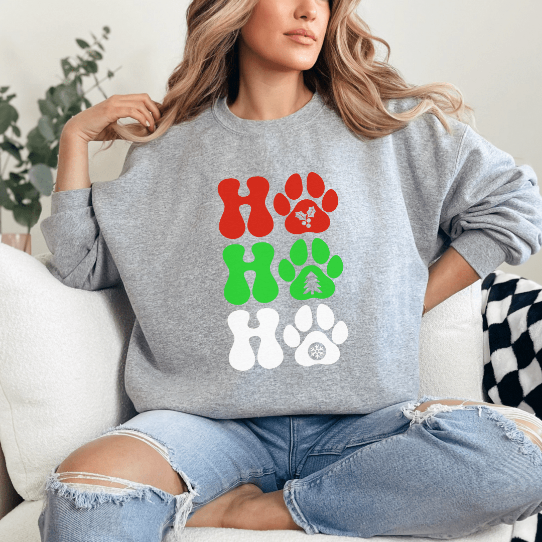 Sweatshirt Sport Grey / S HO HO HO Paws Sweatshirt